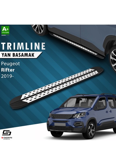 S-dizayn Peugeot Rifter Uzun Şase Trimline Gri Yan Basamak 220 Cm