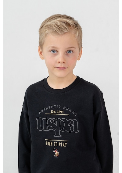 U.S. Polo Assn. Erkek Çocuk Nakışlı Siyah Uzun Kol Eşofman Takımı Us2629-c-v4 Us2629-c-v4