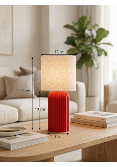 Tera Model - Led Abajur - Masa Lambası - Usb 5v İle Çalışır - Slim Led Aydınlatması Dahildir - Dekoratif Lamba - Renk Seçenekli Çok Renkli
