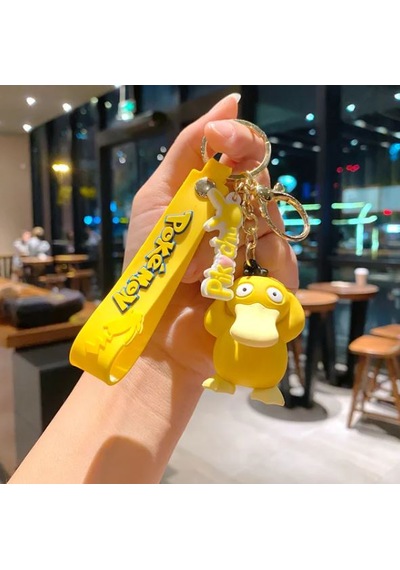 Psyduck Figürü Anahtarlık Aksesuar Çanta Süsü Silikon 3d Aksiyon Figürü Sarı