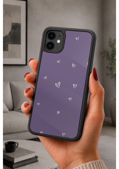 İphone 11 Uyumlu Mor Desenli Kamera Korumalı Darbelere Dayanıklı Kılıf 1038-mor-iphone11
