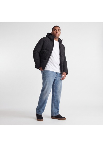 Jack & Jones Büyük Beden Ayarlanabilir Bagcikli Kapüsonlu Puffer Ceket - Galaxy - 12303958 Siyah