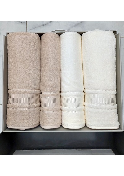 Özdilek Best Hamam Seti, Banyo Havlu Takımı-colourist Bej Krem Bej - Krem