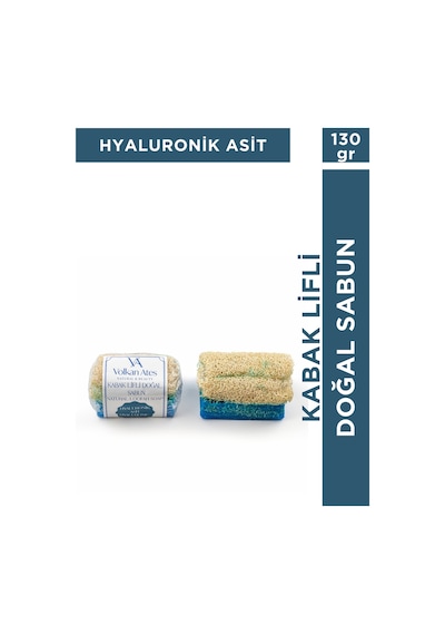 Volkan Ates Natural & Beauty Hyaluronik Asit Kabak Lifli Doğal Sabun 130 Gr