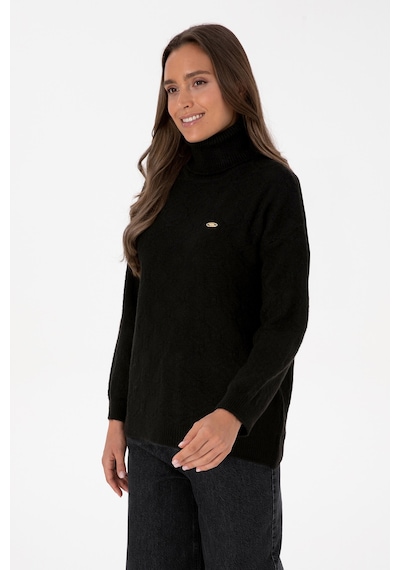 U.S. Polo Assn. Kadın Siyah Boğazlı Kazak 50309658-VR046