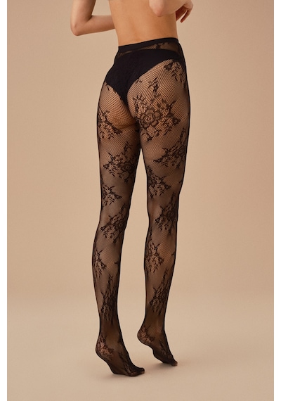 Suwen Fishnet Lace Külotlu Çorap Sc3048012 Siyah