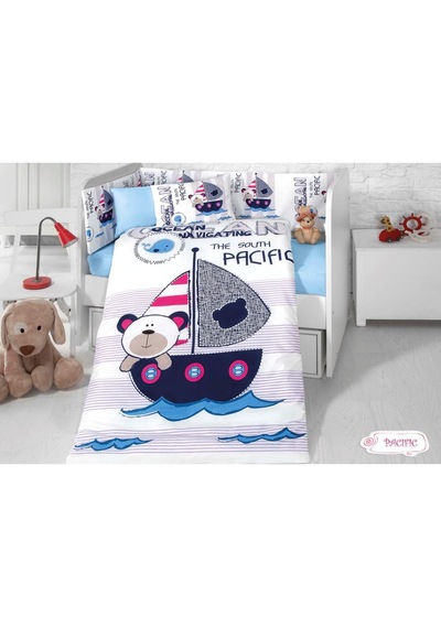 Komfort Home Bebek Uyku Seti 8 Parça Ranforce %100 Pamuk /Pacific