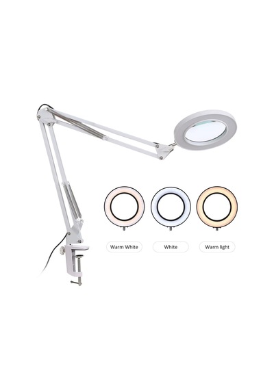 5/8x Çok Fonksiyonlu Büyüteçli Led Masa Üstü Lamba 3 Işık Modlu Akrobat Katlanabilir Büyüteç - 813568152