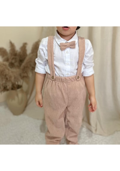 Miababy Papyonlu Fitilli Üçlü Takım Bej