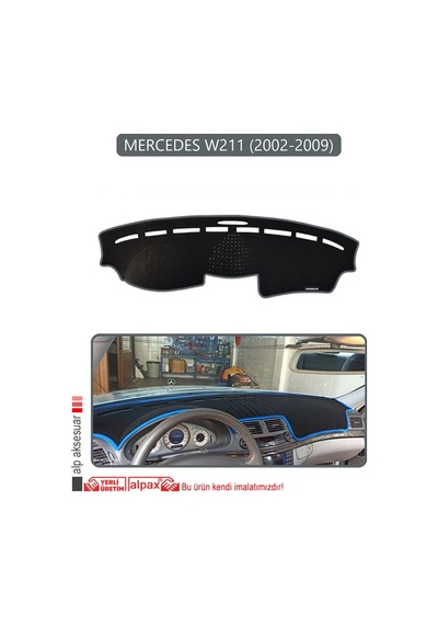 Mercedes W211 2002-2009torpido Koruma Halısı Gri Kenar