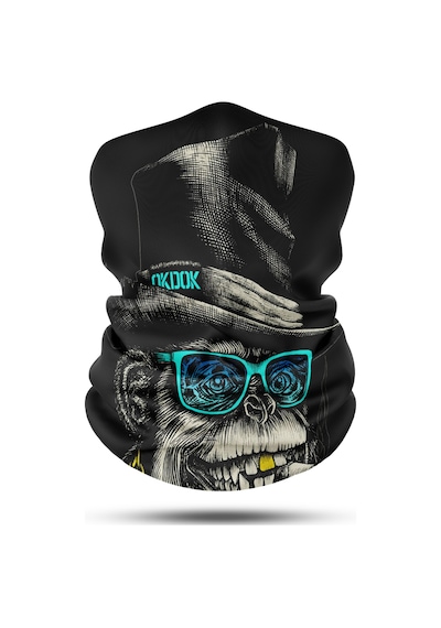 Dair Fötr Şapkalı Maymun Desenli Motosiklet Bandana Boyunluk Outdoor B