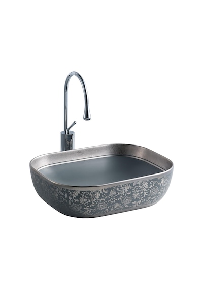 Eh-4290mgg Tezgah Üstü Porselen Lavabo Gri - Gümüş