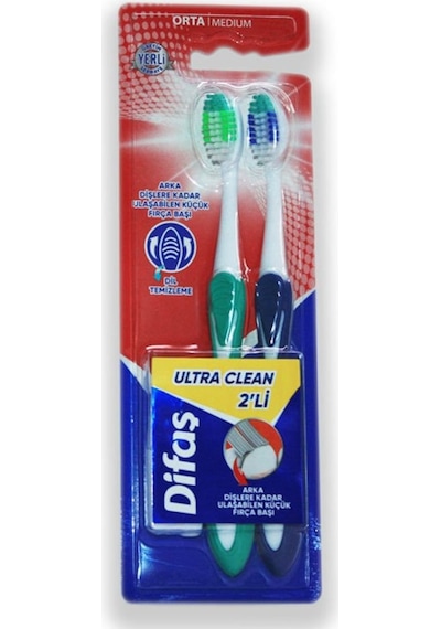 Difaş Ultra Clean Diş Fırçası 2'li Medium