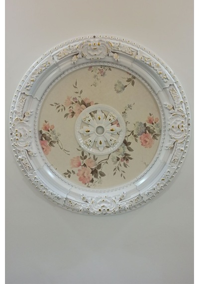 90 Cm Oval Beyaz Altın Saray Tavan