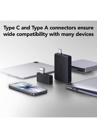 Lexar Usb 3.2 Gen1 255mb/sn Çift Yuvalı Microsd/sd Kart Okuyucu Lrw360u