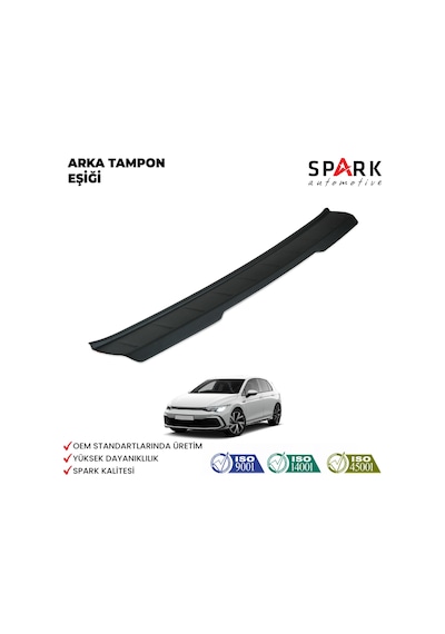 Volkswagen Golf 8 2021- Yılı Ve Sonrası Uyumlu Arka Tampon Eşiği Mat Siyah