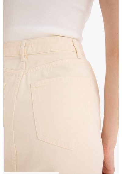 DeFacto Coool Normal Bel Gabardin Mini Etek E5346AX25SPER42 Ekru