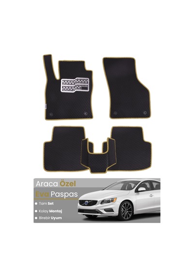 Volvo S60- 2011-2018 Uyumlu Eva Paspas Tam Set Oto Paspas,araca Özel,tam Koruma,kolay Montaj 827