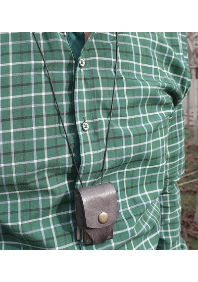 Sermo - Hakiki Deri El Yapımı Zippo Çakmak Kılıfı - Gri Kolye