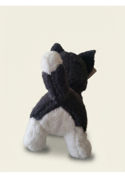 Peluş Kurt Köpeği-35 Cm Gri-beyaz