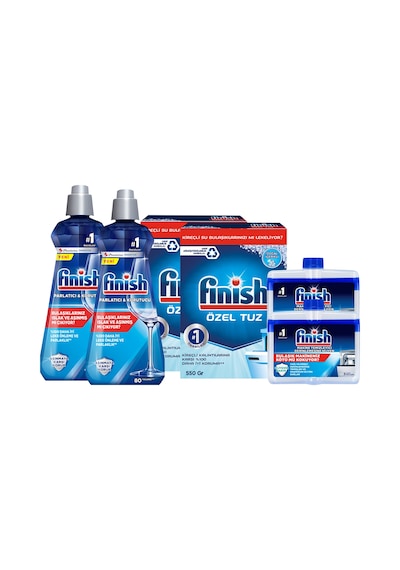 Finish Temizlik ve Bakım Seti (Parlatıcı 400 ML+ Makine Temizleyici Sıvı 250 ML+ Tuz 550 g) x 2