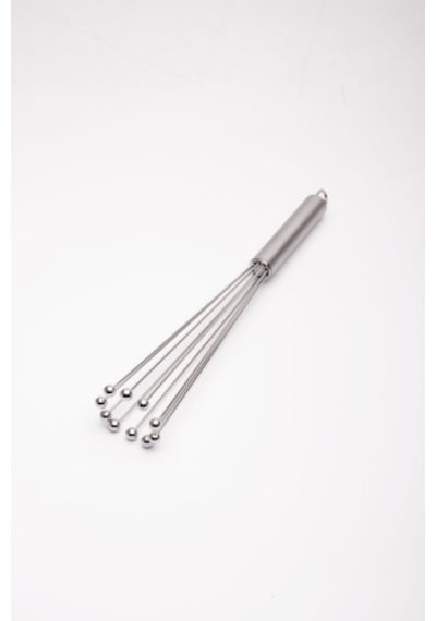 Emaylab Ayarlanabilir Paslanmaz Çelik Metal Boncuk Top Uçlu Sos Karıştırıcı Ve Yumurta Çırpıcı Gri