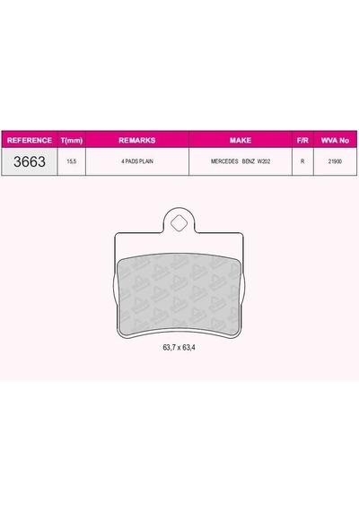 Beşer Fren Balata Arka C Serısı W202 C 200 1993-2000/ W202 C 180 1993-2000/ W202 C 200 Cdı 1993-2000/ W202 C 220 1993-2000/ W202 C 200 D 1993-20