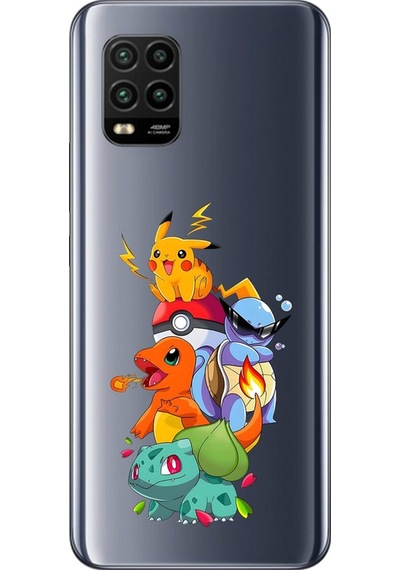 Xiaomi Mi 10 Lite Uyumlu Şeffaf Kılıf Pokemon 1 Tasarımlı