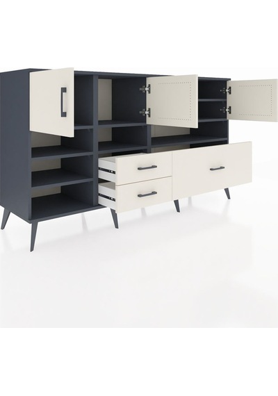 Hyperion Konsol 8 Raflı 3 Çekmeceli 4 Kapaklı 176x44x99 Antrasit- Antrasit-aytaşı Hyperion Konsol 8 Raflı 3 Çekmeceli 4 Kapaklı 176x44x99 Antrasit- Antrasit-aytaşı