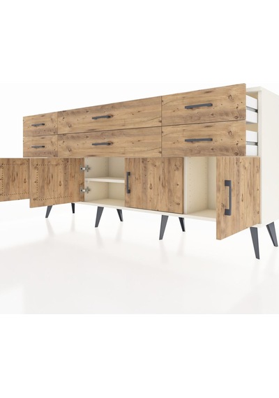 Arges Konsol 2 Raflı 6 Çekmeceli 4 Kapaklı 176x30x83 Aytaşı-çam/çam Çam/çam Arges Konsol 2 Raflı 6 Çekmeceli 4 Kapaklı 176x30x83 Aytaşı-çam/çam Çam/çam