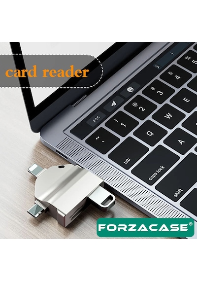 Lightning Type-c Micro Usb / Usb Kart Okuyucu Adaptör Fc459 Siyah
