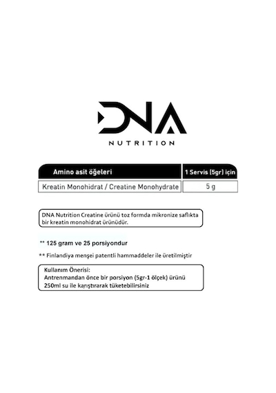 DNA Nutrition Creatine Monohydrate 125gr