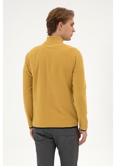 U.S. Polo Assn. Erkek Regular Fit Hardal Polar Yarım Fermuarlı Basic Sweatshirt 50313777-VR151