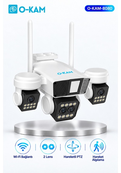 O-kam Ok-8080 6mp Çift Lensli Wi-fi Güvenlik Kamerası