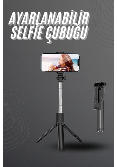 Selfie Çubuğu Tripod Bluetooth Kumandalı Selfie Çubuğu Telefon Tutucu Renk