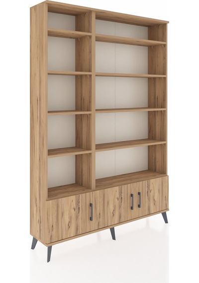 Arges Dolap 10 Raflı 3 Kapaklı 132x30x195 Çam-çam/çam Çam