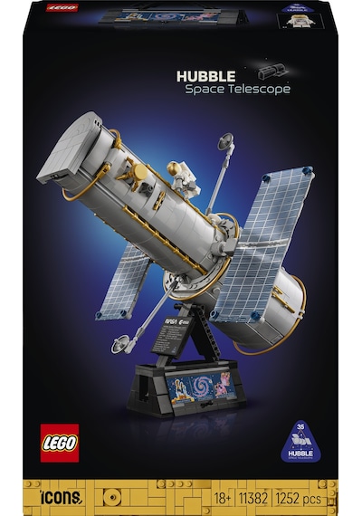 LEGO® Icons Hubble Uzay Teleskobu 11382 - Yetişkinler için Stand ve Bilgi Levhası İçeren Dekoratif Model Yapım Seti (1252 Parça)