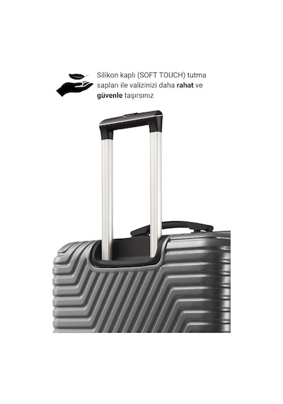 G&d Polo Suitcase Abs Kabin Ve Büyük Boy Koyu Gri 2'li Valiz Eti 600.02-set-bk Koyu Gri