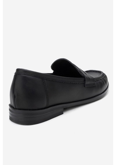 Luvishoes Luvi Shoes Valıa Siyah Cilt Hakiki Deri Kadın Loafer Ayakkabı Siyah