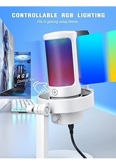 Ampligame A8 Beyaz Usb Mikrofon Oyuncu Bilgisayar Mikrofonu White
