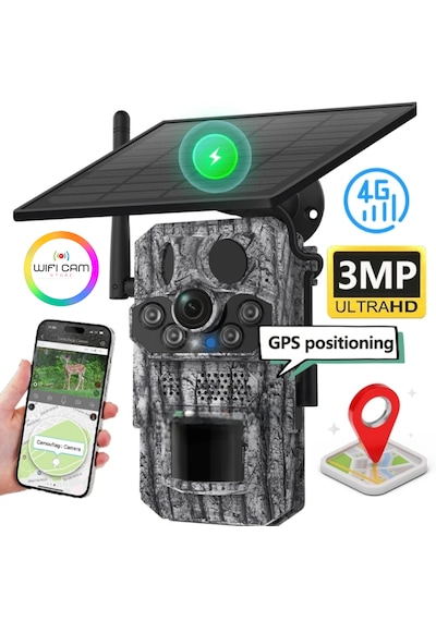 3 Sensörlü Gps Destekli 4g Sim Kartlı Solar Foto Kapan Kamera
