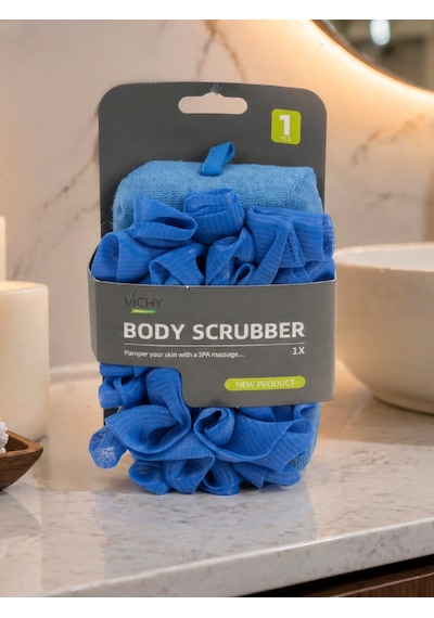 Banyo Lif Süngeri Body Scrubber Köpük Artırıcı Duş Lifi Vücut Temizleme Vchy-6984 Mavi