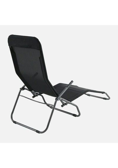 Katlanabilir Siyah Şezlong 136 x 61 x 102 cm
