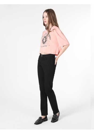 Colin's Colins 703 Carla Orta Bel Düz Paça Slim Fit Siyah Kadın Jean Pant 001