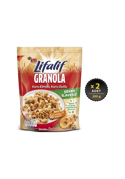 Eti Lifalif Granola Kuru Elmalı Kuru Dutlu 2 x 200 G