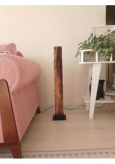 Elyapımı Doğal Ahşap Kütük Dekoru - Minimalist Salon & Ofis Köşe Objesi 001
