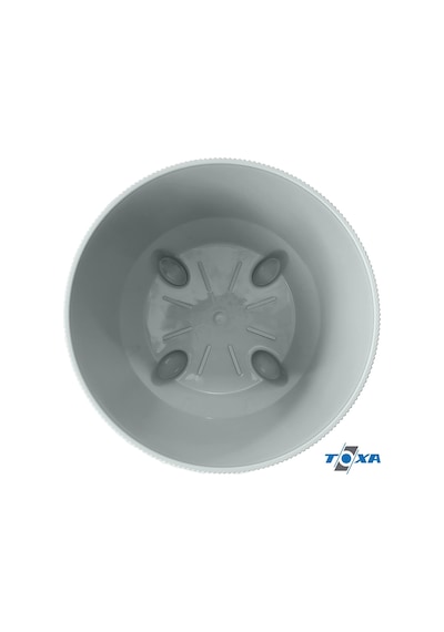 Luna Saksı Çizgili Dekoratif Ayaklı 1 Adet, Gri, 5 Litre