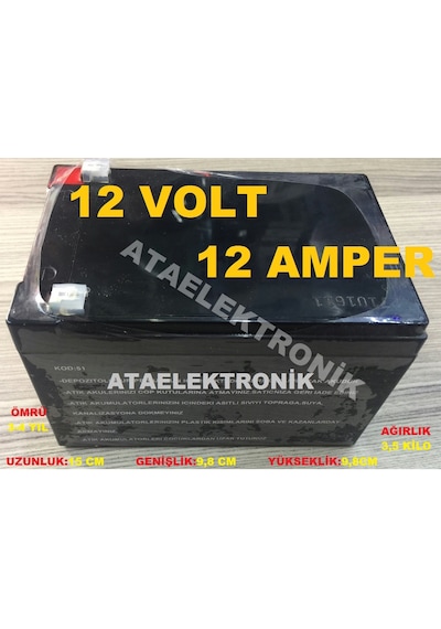 Pilsan Uyumlu Akülü Araba Araç Aküsü 12 Volt 12 Amper