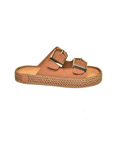 Fox Shoes U596030202 Taba Süet Kadın Terlik Taba