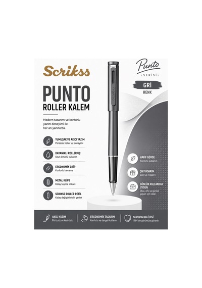 Scrikss Punto Roller Kalem Gri Çok Renkli